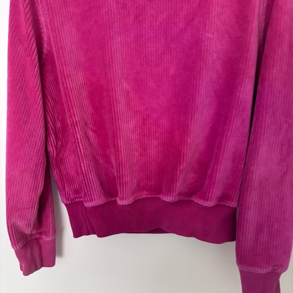 Ralph Lauren Polo girls kids quarter zip Corduroy ribbed Sweatshirt - Magenta - Picture 9 of 10